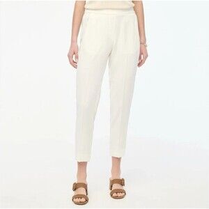 J. Crew Factory Jamie Pant Cropped Pants Ivory Cream Pull On Size 8P Petite NWT